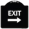 Signmission Exit With Right Arrow 3 Heavy-Gauge Aluminum Architectural Sign, 18" H, 18" L, BW-1818-24045 A-DES-BW-1818-24045 - alternate 1